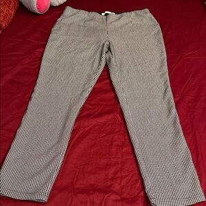 Calvin Klein Men's Black and White Patterned Dress Pants